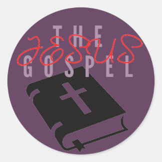 Jesus Das Evangelium Lila Runder Aufkleber