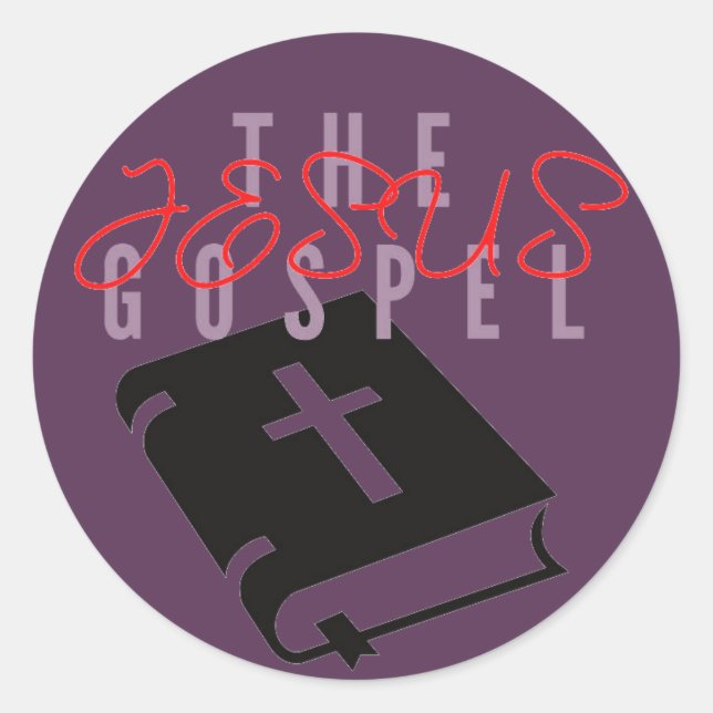 Jesus Das Evangelium Lila Runder Aufkleber (Vorderseite)