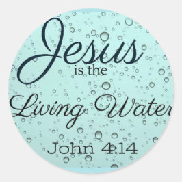 Jesus das lebende Wasser Runder Aufkleber