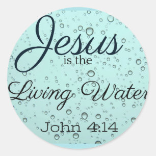 Jesus das lebendige Wasser Runder Aufkleber