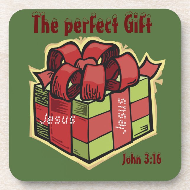 Jesus das perfekte Geschenk Weihnachten Getränkeuntersetzer (Vorderseite)