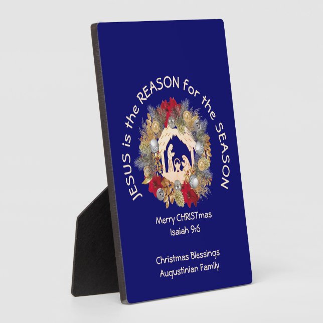 JÉSUS DE Noël Bleu EST LA RAISON Plaque (Côté)