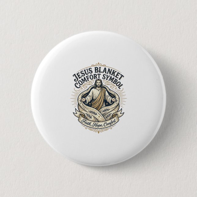 Jesus-Decke Trostsymbol Jesus-Decke Trost Button (Vorderseite)