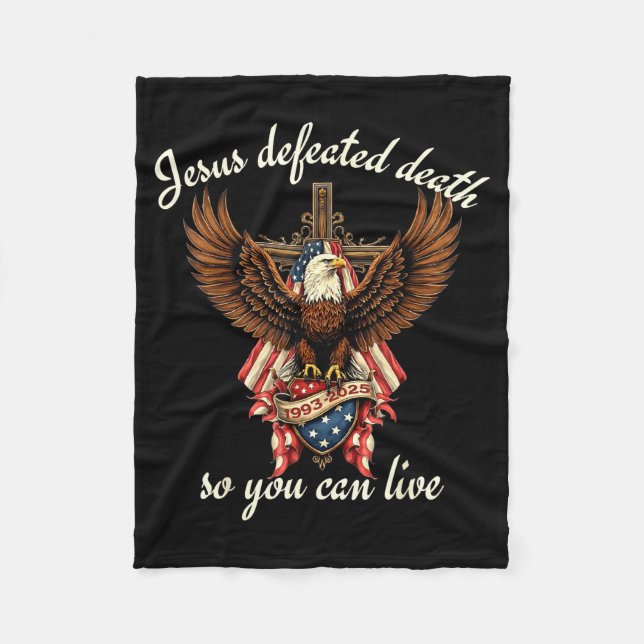 Jesus Defeated Death So You Can Live Christian Quo Fleecedecke (Vorderseite)