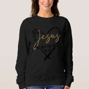 Jesus den Weg der Wahrheit das Leben Leopard Gepar Sweatshirt