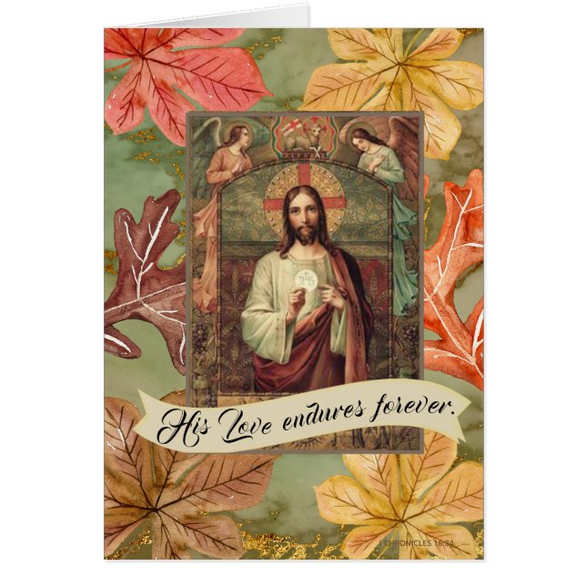 Jesus, der Abendmahl-Wirt mit Engeln oben hält (Vorne)