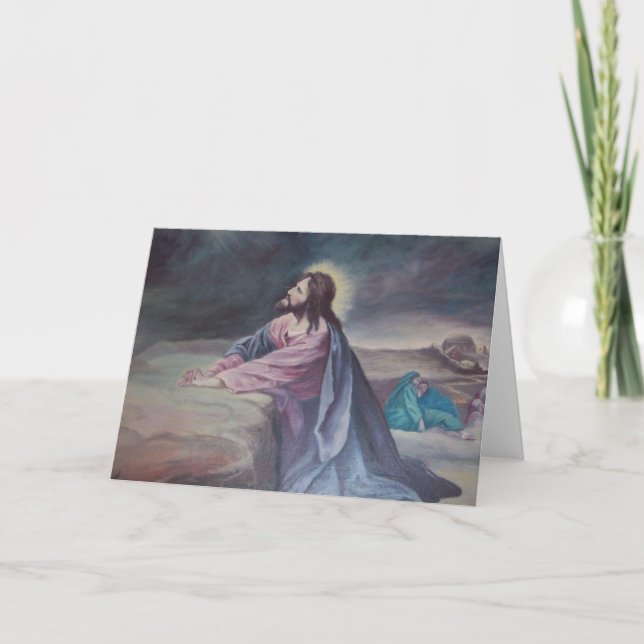 Jesus, der am Gethsemane betet Karte (Vorderseite)