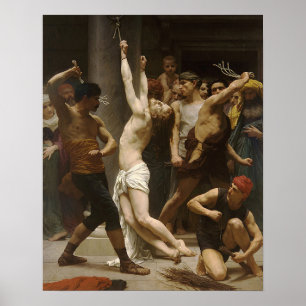 Jesus, der an der Säulenleidenschaft Christi A sch Poster