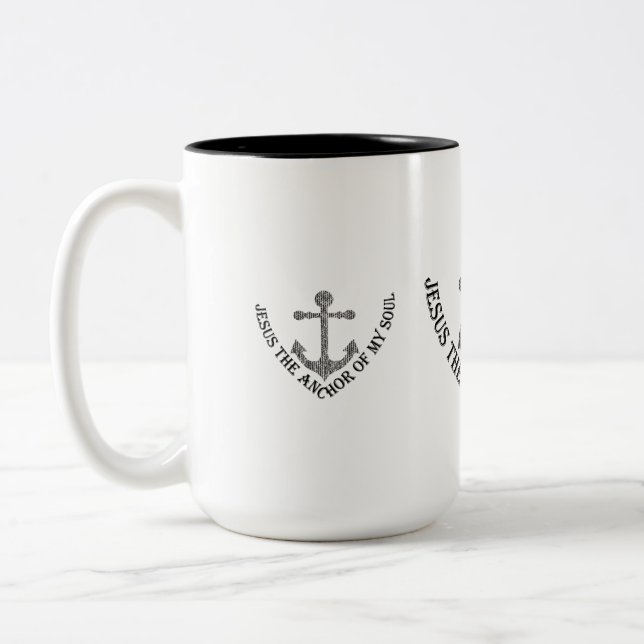JESUS DER ANCHOR MEINES SOULS ZWEIFARBIGE TASSE (Links)