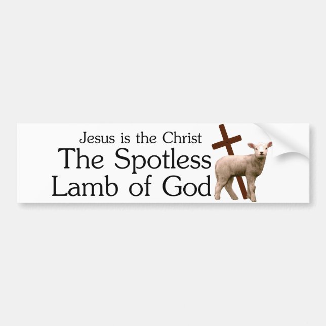 Jesus der Christus, fleckenloses Lamm des Gottes Autoaufkleber (Vorne)