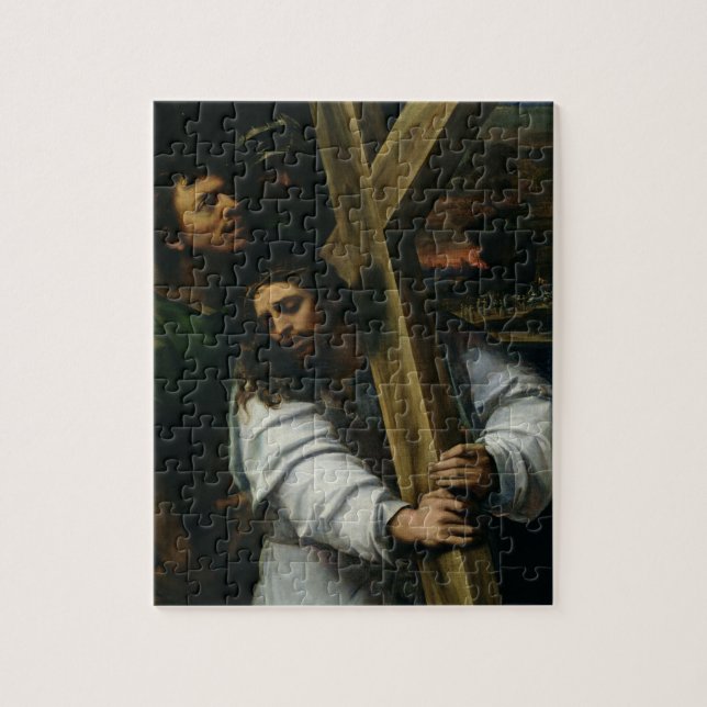 Jesus, der das Kreuz, c.1535 (Öl, trägt auf (Vertikal)