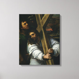 Jesus, der das Kreuz, c.1535 (Öl, trägt auf Leinwanddruck