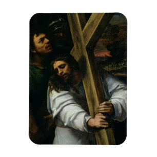 Jesus, der das Kreuz, c.1535 (Öl, trägt auf Magnet