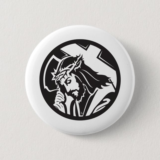 Jesus, der das Kreuz trägt Button (Vorderseite)