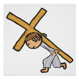 Jesus, der das Kreuz trägt Poster