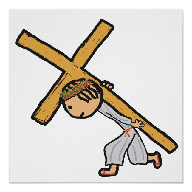Jesus, der das Kreuz trägt Poster (Vorderseite)