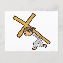 Jesus, der das Kreuz trägt Postkarte