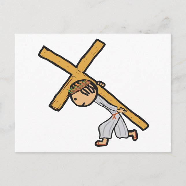 Jesus, der das Kreuz trägt Postkarte (Vorderseite)