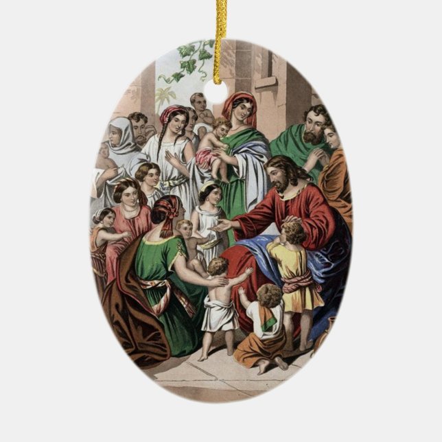 Jesus, der die kleinen Kinder malen Verzierung Keramikornament (Vorne)