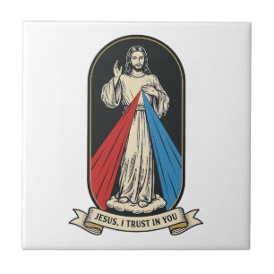 Jesus der Göttlichen Barmherzigkeit Vintage Fliese