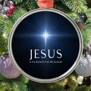 Jesus Der Grund für den Geburtsstern der Saison Ornament Aus Metall