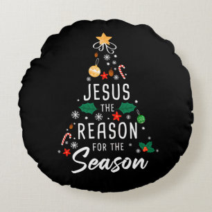 Jesus der Grund für die Jahreszeit - der Weihnacht Rundes Kissen