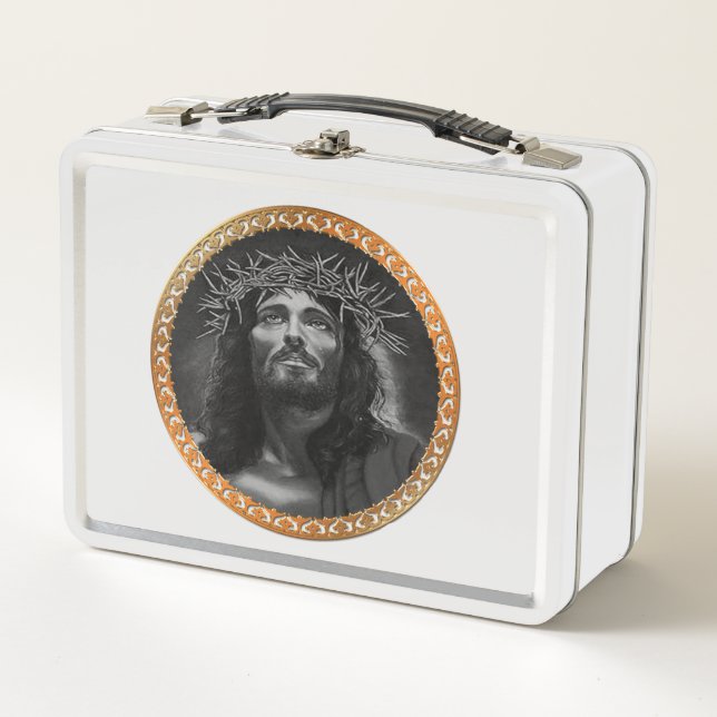 Jesus, der in den Himmeln schaut Metall Lunch Box (Vorderseite)