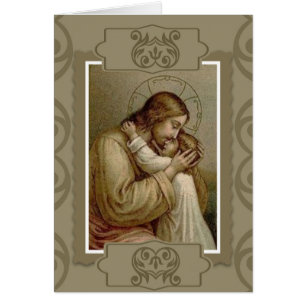 Jesus, der Kind des jungen Mädchens hält