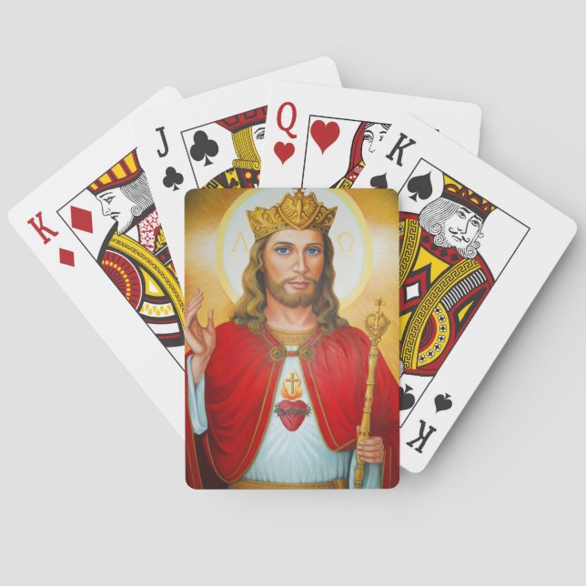 Jesus der König segne heiliges Herz Jesu Spielkarten (Rückseite)