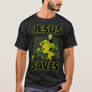 Jesus der Lacrosse Goalie Rette für Christus das S T-Shirt