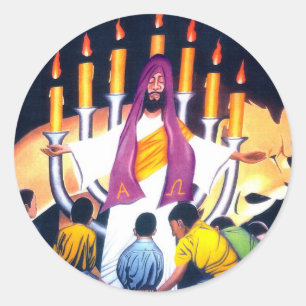 Jesus, der Löwe des Stammes von Judah Runder Aufkleber