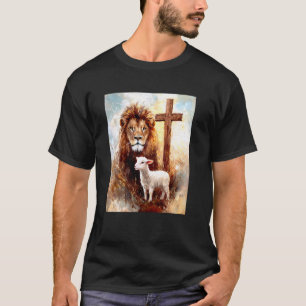 Jesus der Löwe Lamm das Kreuz Katholisch Christlic T-Shirt