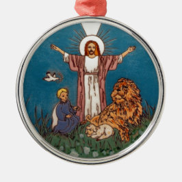 Jesus der Löwe und das Lamm Ornament Aus Metall