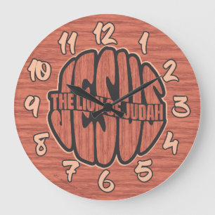 Jesus der Löwe von Judah mit der Redwood Wall Uhr