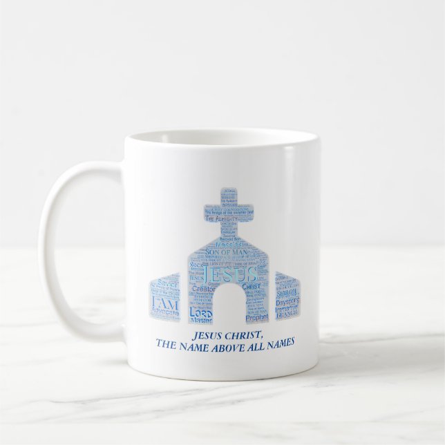 JESUS DER NAME ÜBER ALLE NAMEN Bibelverse Church Kaffeetasse (Links)