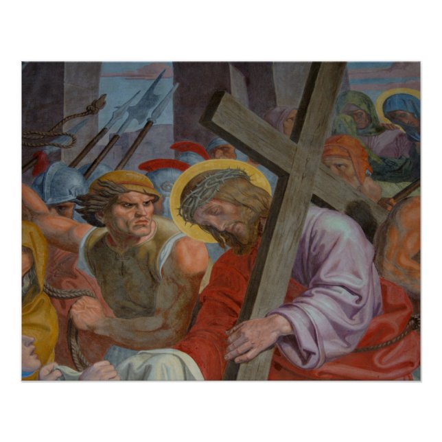 Jesus, der sein Kreuz trug Poster (Vorderseite)