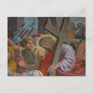 Jesus, der sein Kreuz trug Postkarte