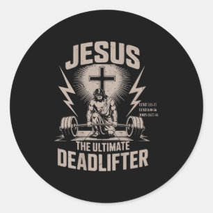 Jesus, der treuhänderische Christliche Fitnesstrai Runder Aufkleber