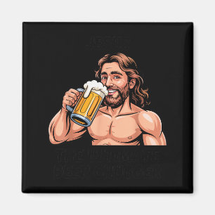 Jesus Der ultimative Bier Chugger _ Lustiger Chris Magnet