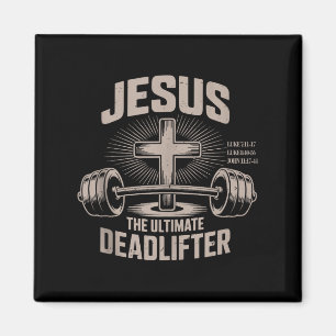Jesus Der ultimative Deadlifter Muskel Kid Lustig Magnet