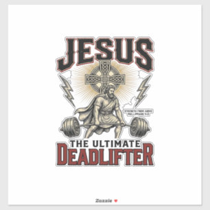 Jesus Der ultimative Deadlifter Vintage Christlich Aufkleber