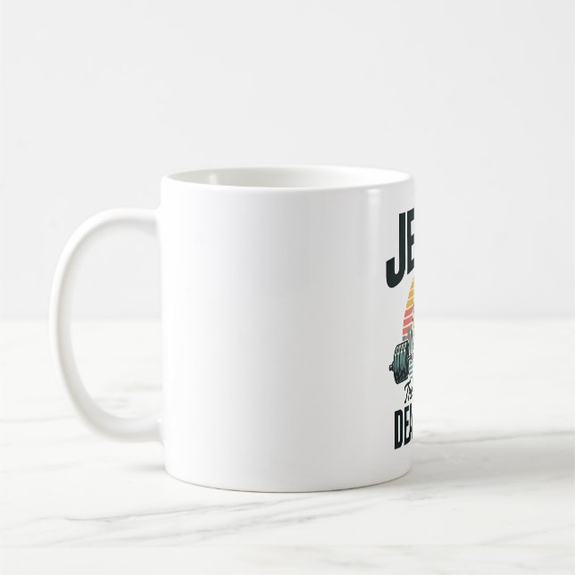 Jesus Der ultimative Deadlifter Vintage Kaffeetasse (Links)