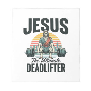 Jesus der ultimative Deadlifter Vintage Notizblock