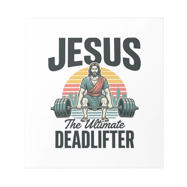 Jesus der ultimative Deadlifter Vintage Notizblock (Vorderseite)