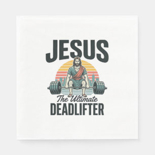 Jesus Der ultimative Deadlifter Vintage Serviette
