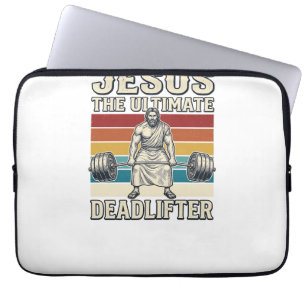 Jesus Der ultimative Deadlifter Vintage-Vektordesi Laptopschutzhülle