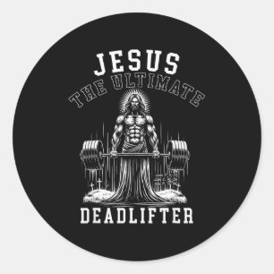 Jesus Der ultimative Kraftsportler - Jesus beim Kr Runder Aufkleber