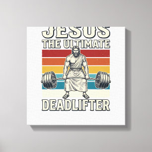 Jesus der ultimative Kraftsportler Vintage-Vektord Leinwanddruck