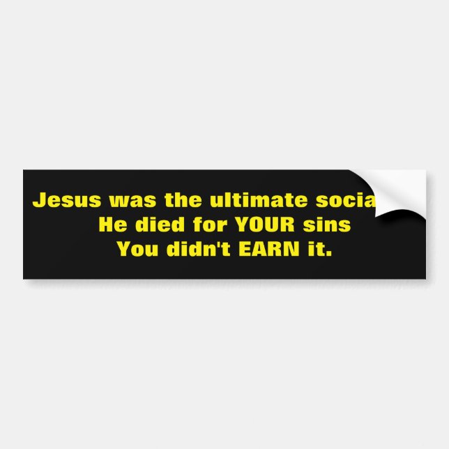 Jesus - der ultimative Sozialist Autoaufkleber (Vorne)