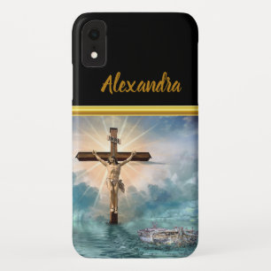 Jesus, der von einem christlichen Kreuzigungskreuz Case-Mate iPhone Hülle
